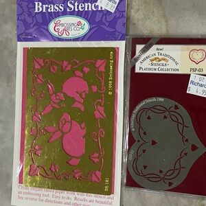 Easter and Valentine Brass Stencils with instructions